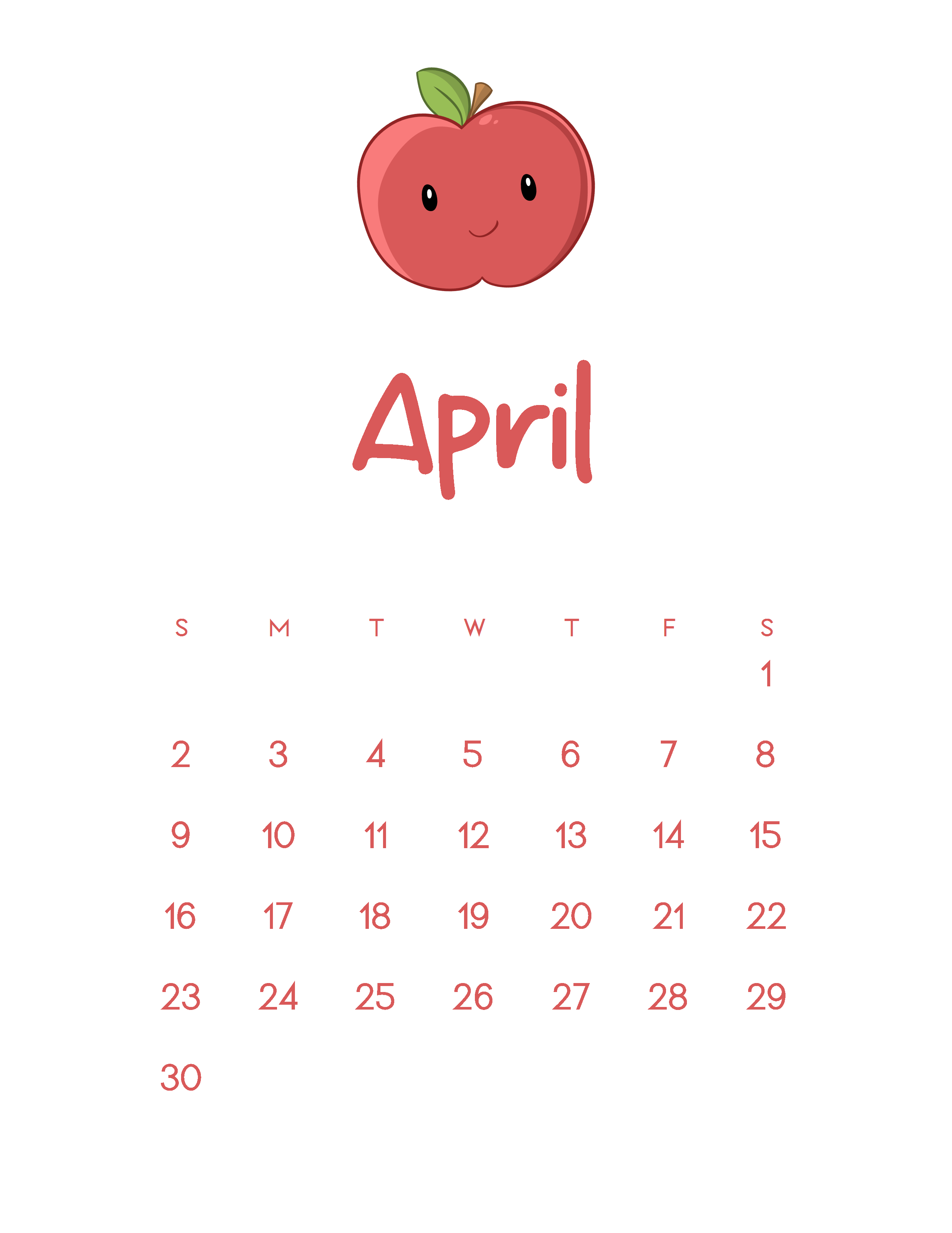 Free printable april calendars simply love printables