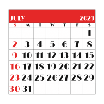 July calendar png transparent images free download vector files