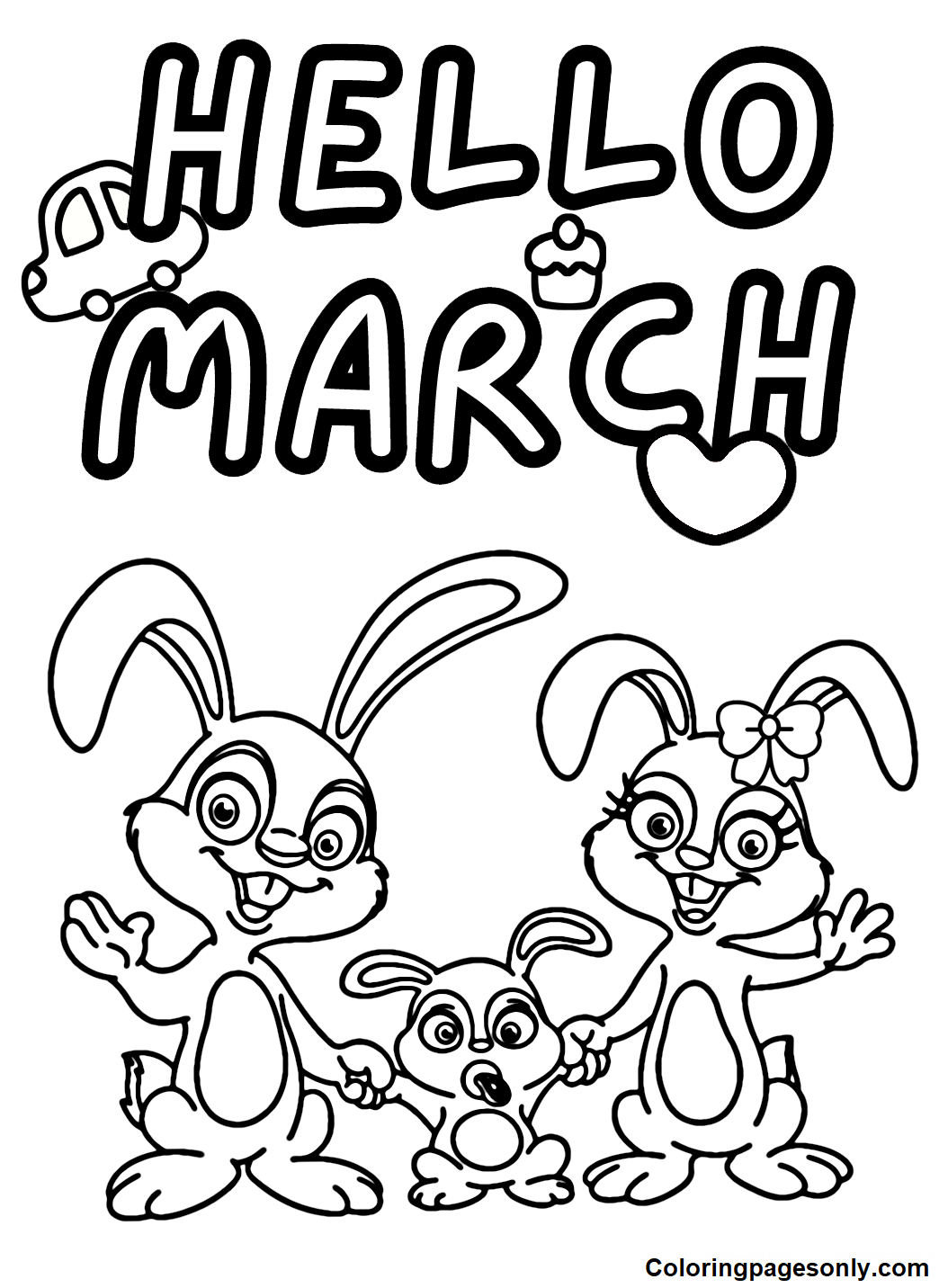 Disegni da colorare gratuiti del calendario di marzo