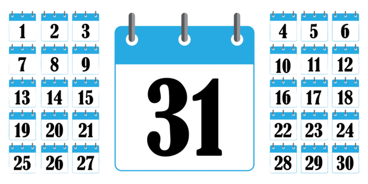 Blue calendar png vector psd and clipart with transparent background for free download