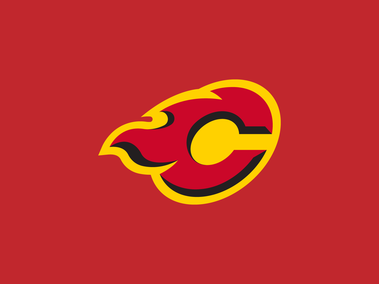 Calgary flames fanatics branded inic primary lour logo graphic