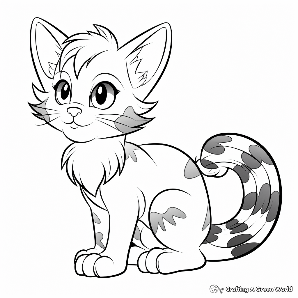 Detailed cat coloring pages