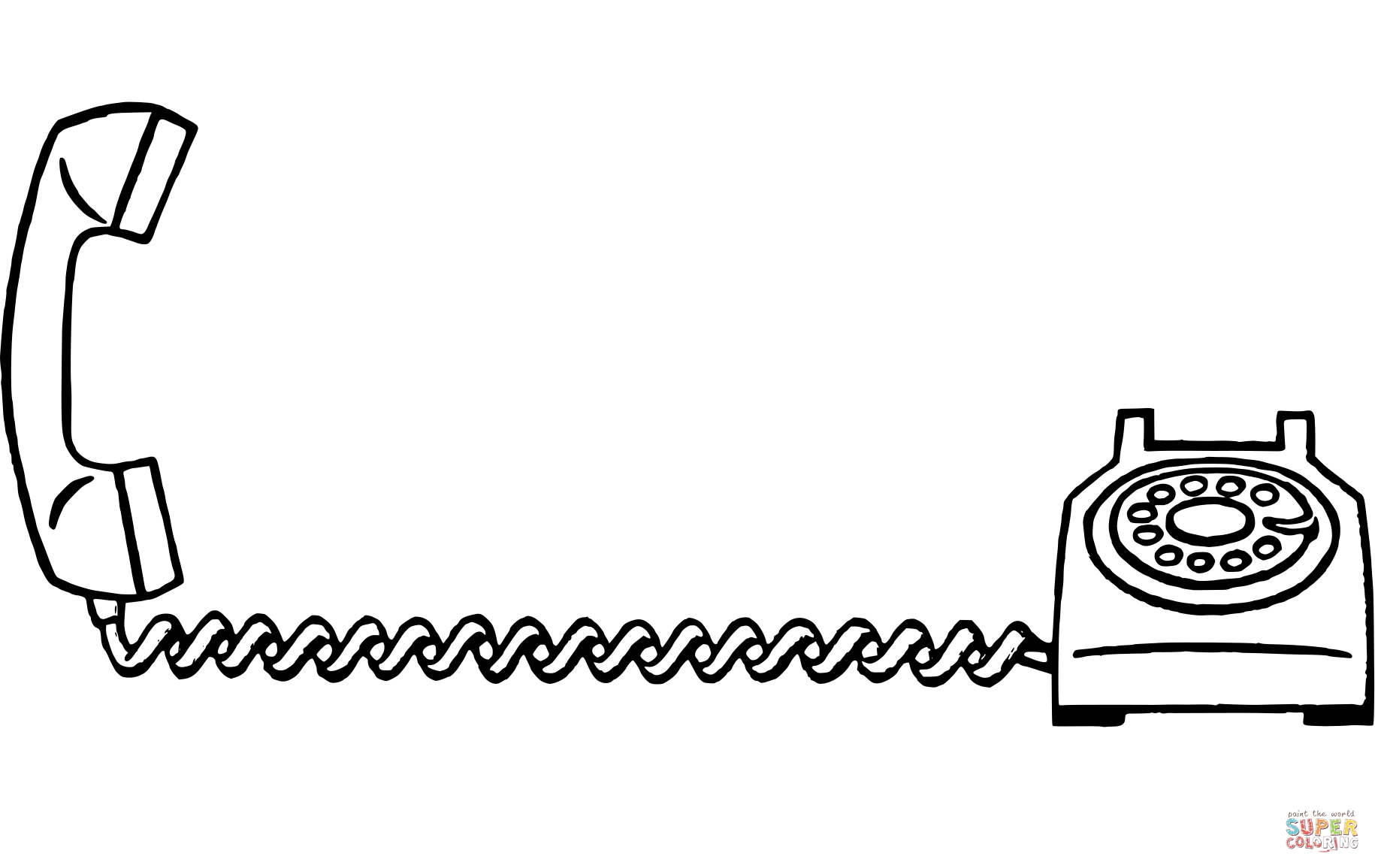 Answered rotary phone coloring page free printable coloring pages