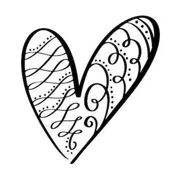 Premium vector vector valentines day flourish calligraphy vintage hearts hand drawn sketchy calligraphy valentine