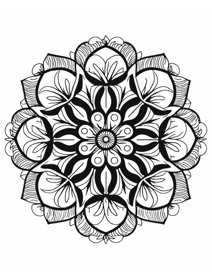 Mandala coloring pages hue therapy