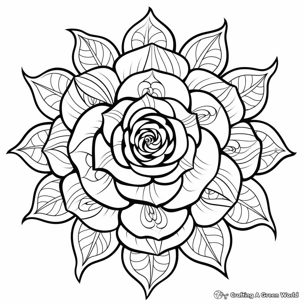 Mandala flower coloring pages