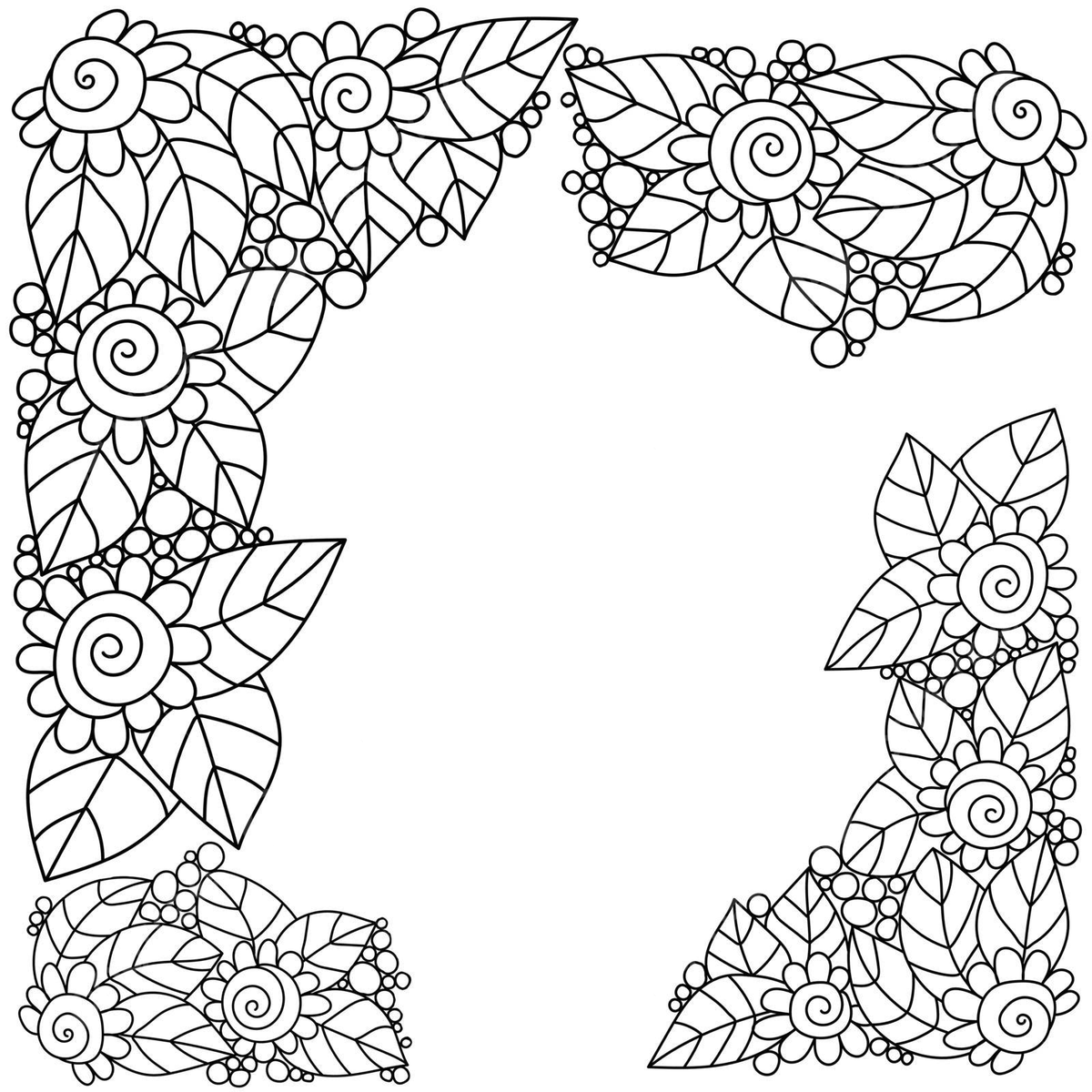Zen plant coloring page with doodle corners paisley poster elegant vector paisley poster elegant png and vector with transparent background for free download