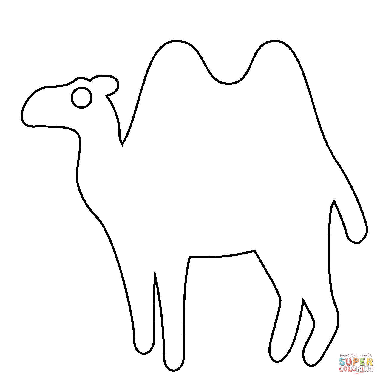 Dibujo de emoji de camello con dos jorobas para colorear dibujos para colorear imprimir gratis