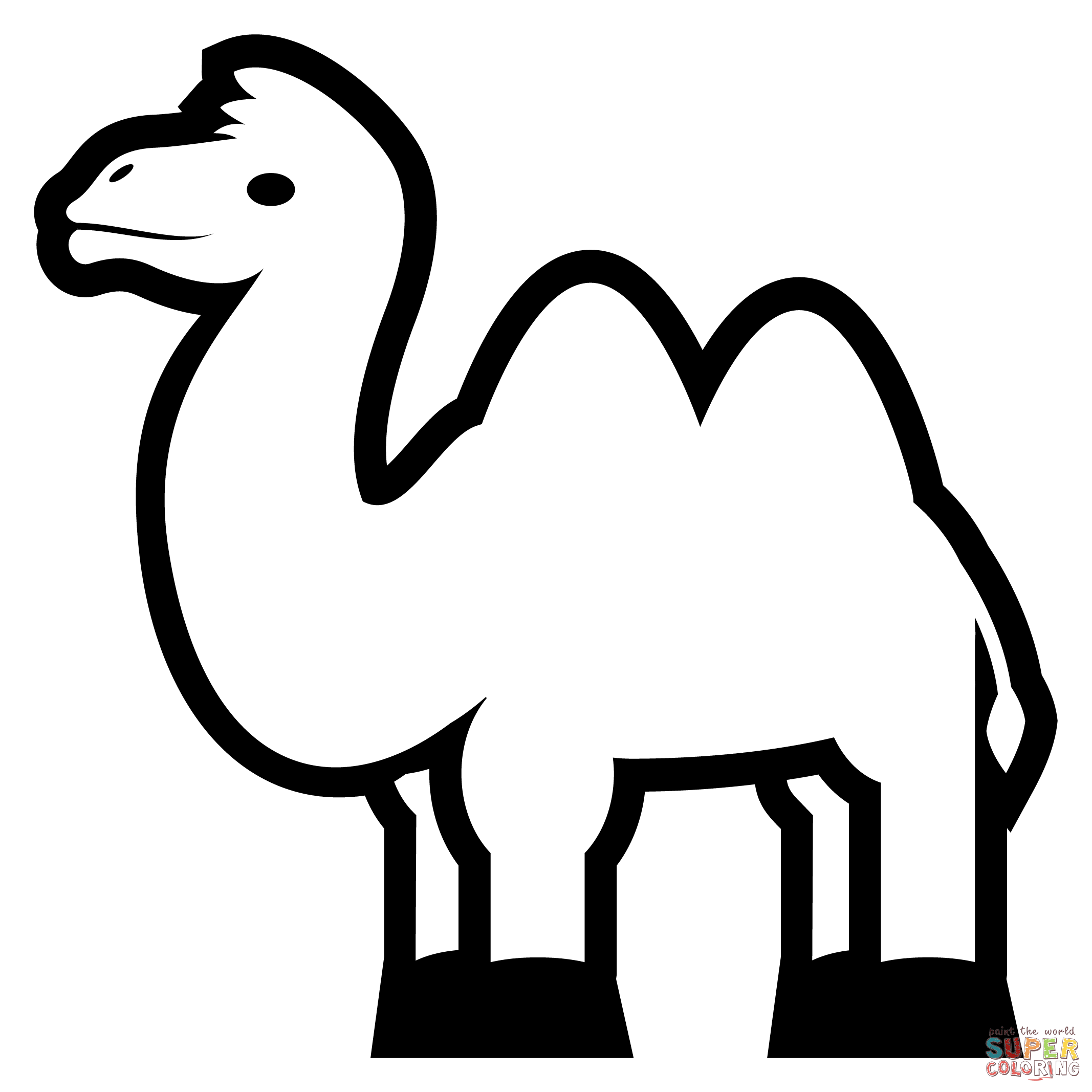 Dibujo de emoji de camello con dos jorobas para colorear dibujos para colorear imprimir gratis