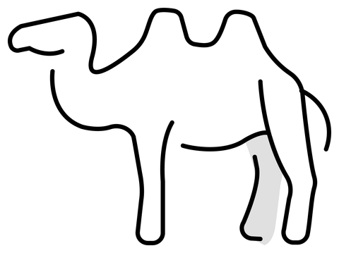 Dibujo de emoji de camello con dos jorobas para colorear dibujos para colorear imprimir gratis