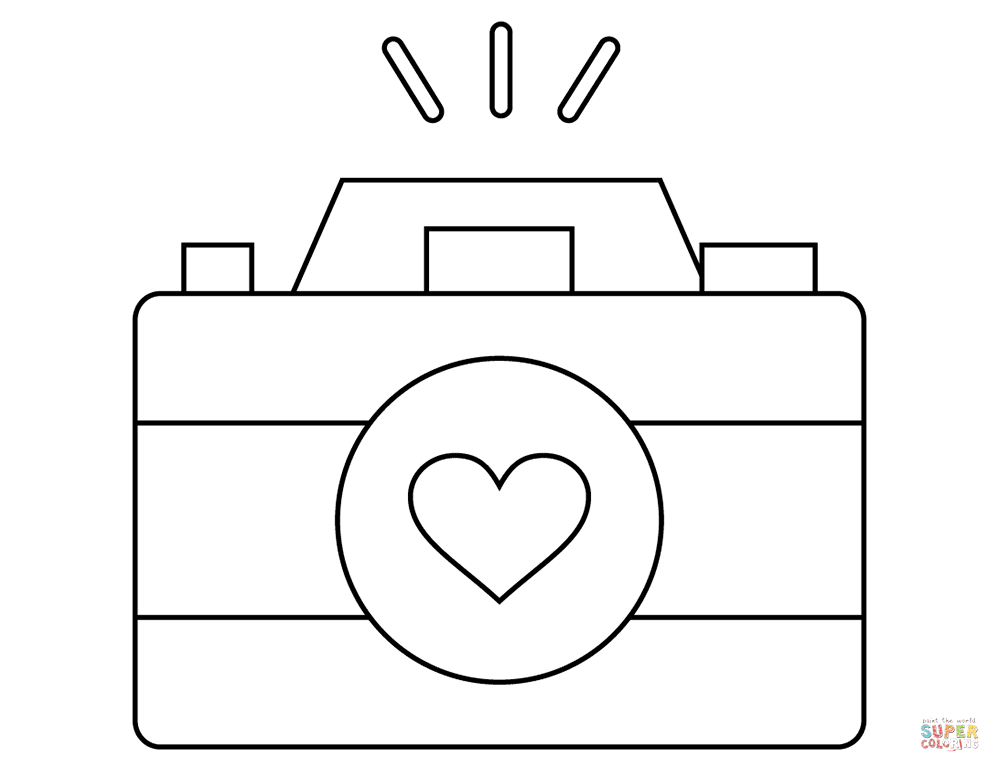 Valentines day love camera coloring page free printable coloring pages