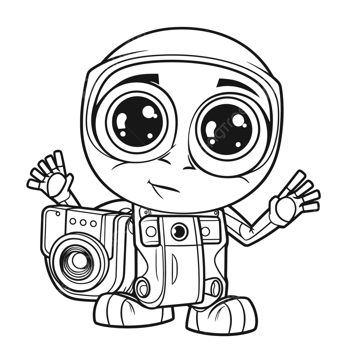 Cute camera robot coloring page outline sketch drawing vector movie drawing movie outline movie sketch png and vector with transparent background for free download