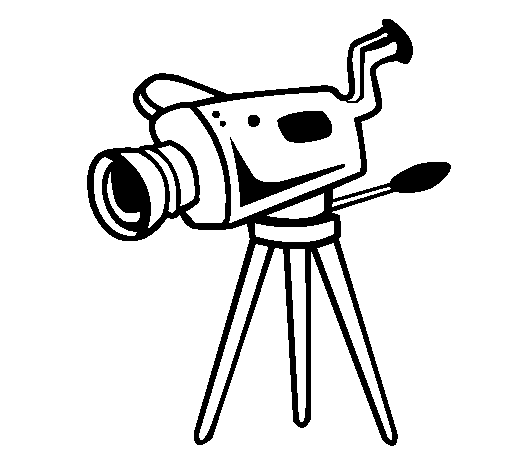 Colored page movie camera painted by camera
