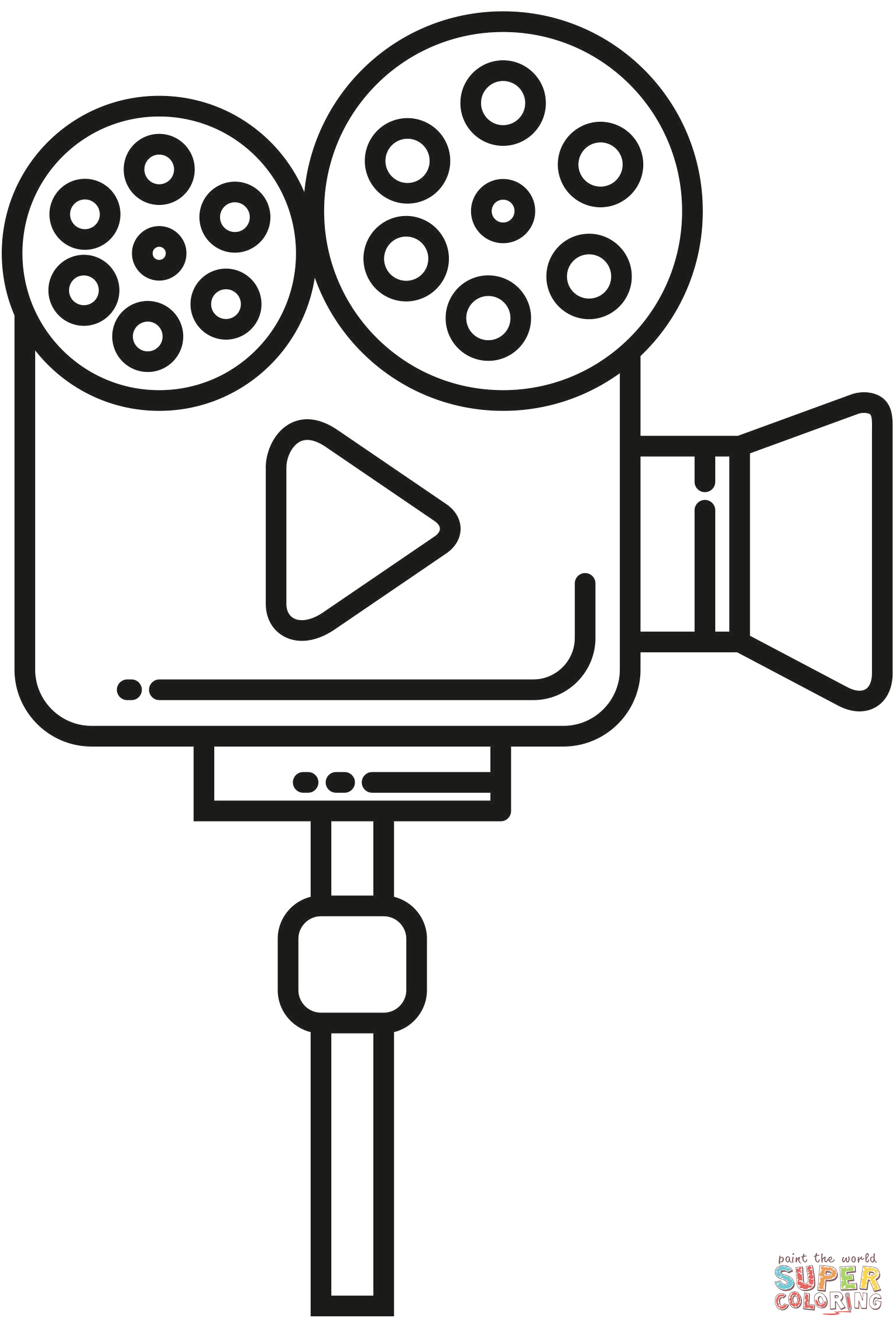 Movie camera coloring page free printable coloring pages