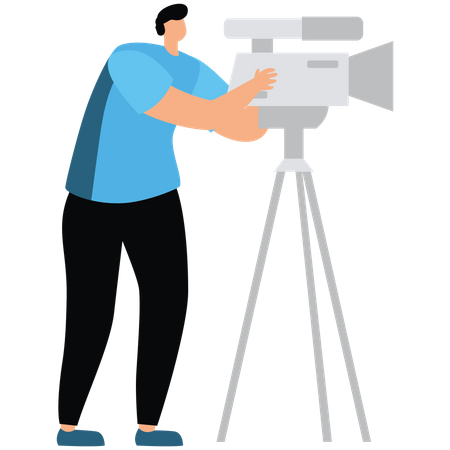 Cameraman with camera illustrations