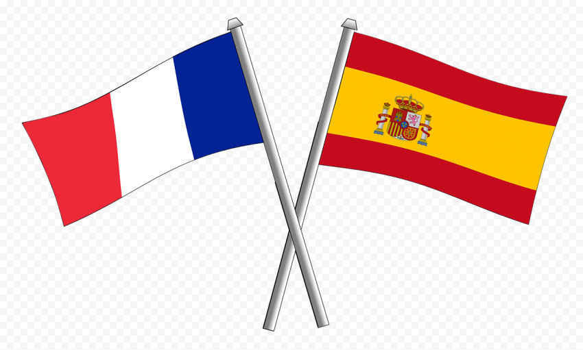 Hd france and spain crossed flag pole png cross flag flag flag pole