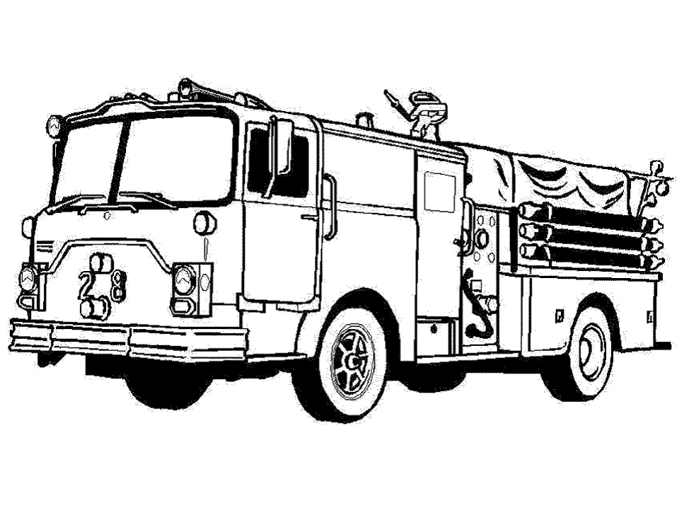 Dibujos para colorear de camiones de bomberos