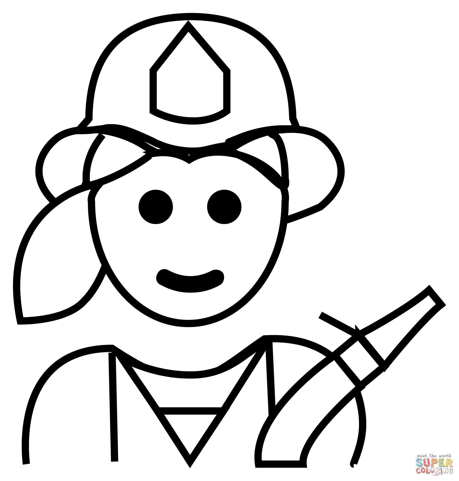 Dibujo de mujer bombero emoji para colorear dibujos para colorear imprimir gratis