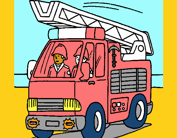 Dibujo de coche de bomberos pintado por en el dãa