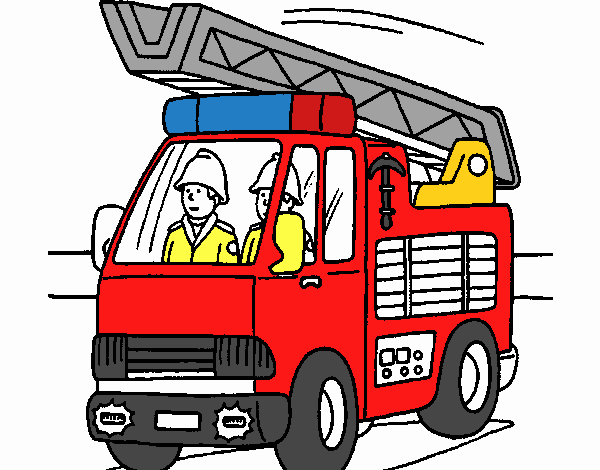 Dibujo de coche de bomberos pintado por en el dãa