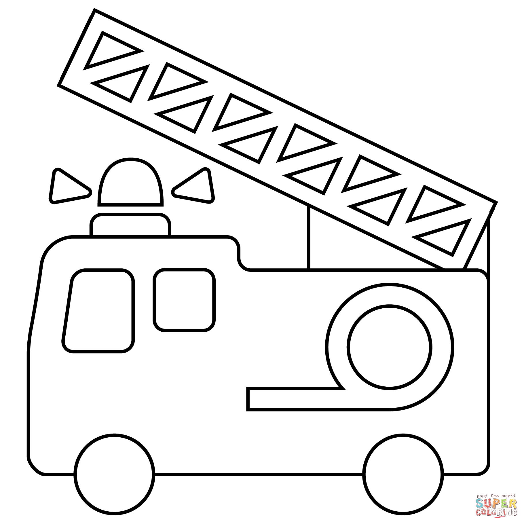 Dibujo de emoji de camiãn de bomberos para colorear dibujos para colorear imprimir gratis