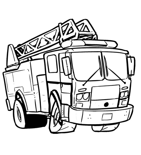 Dibujos para colorear de camiones de bomberos