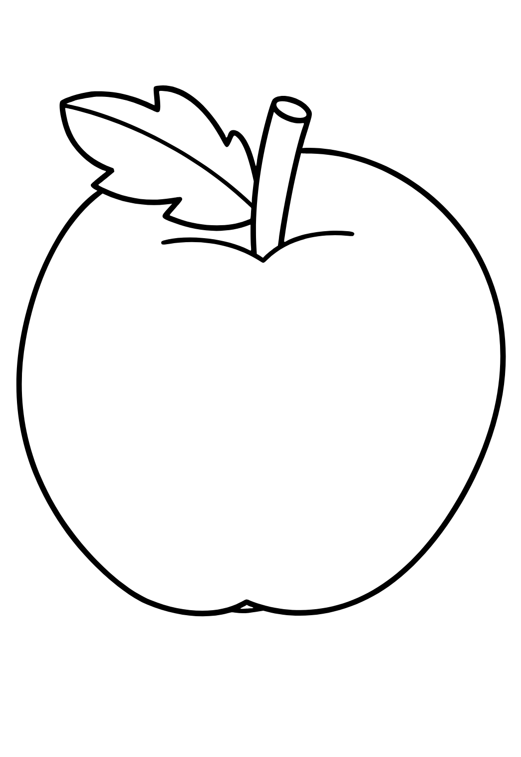 Dibujo e imagen faciles sencillos manzana para colorear y imprimir gratis para adultos y niãos