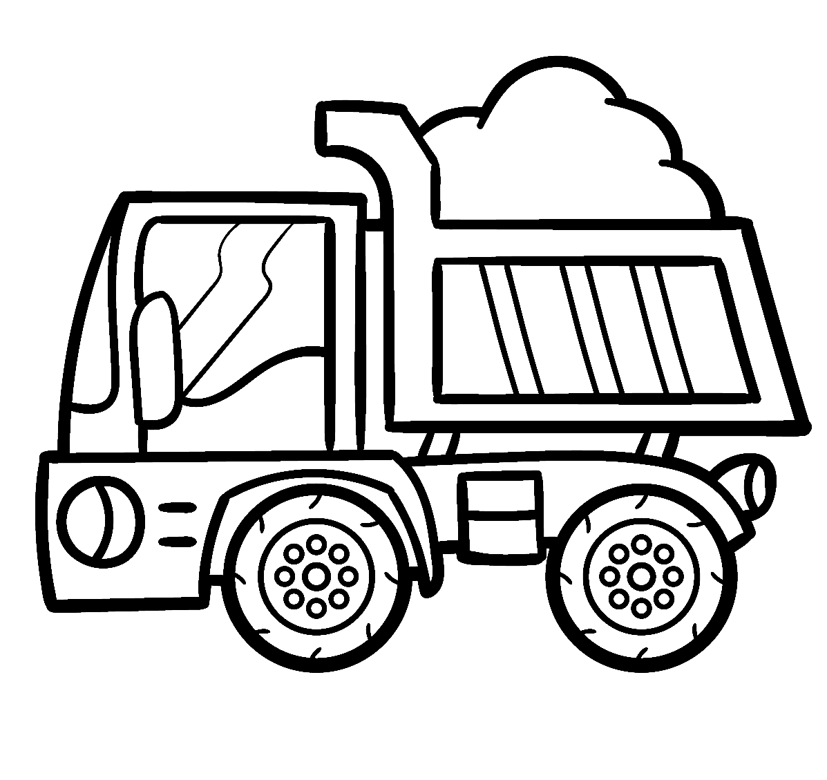 Simple dump truck coloring page