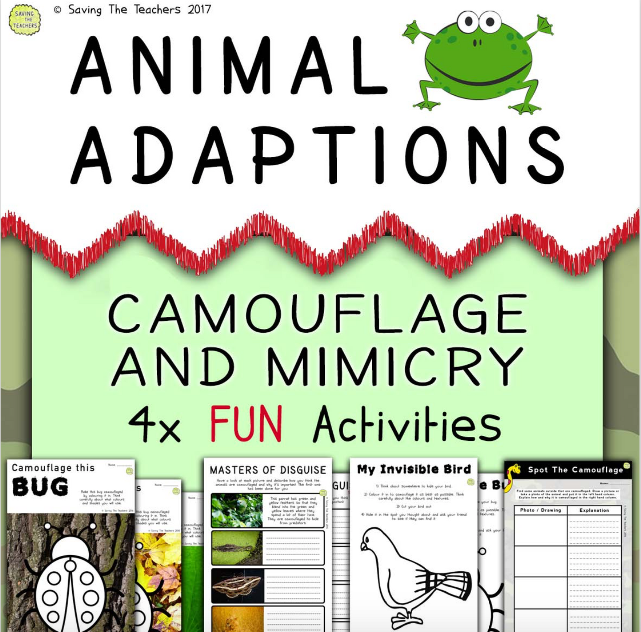 Animal adaptations camouflage and mimicry activities