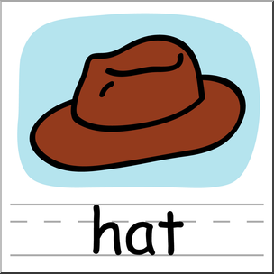 Clip art basic words hat color labeled i