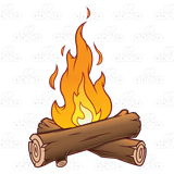 Clip art fireâwith logs and flames