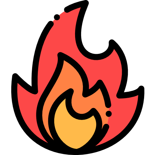 Fire detailed rounded lineal color icon
