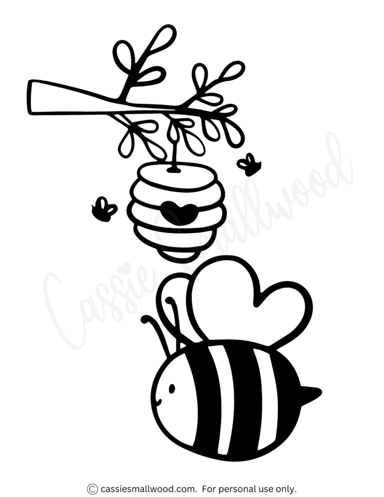 Cute bee coloring pages free printable
