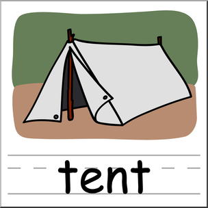 Clip art basic words tent color labeled i