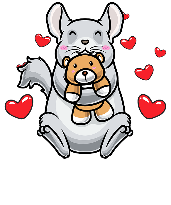 Kawaii chinchilla stuffed animal rodent chinchillone rat jigsaw puzzle by joyce w