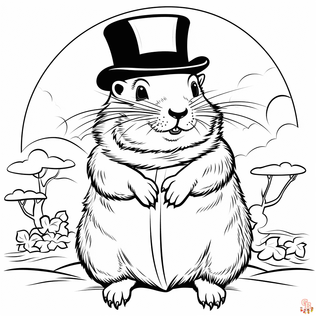 Groundhog day coloring pages coloring fun
