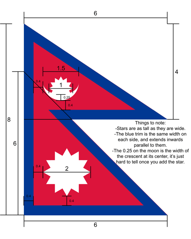 I simplified the flag of nepal while keeping all the design aspects the second image is a construction sheet rvexillology