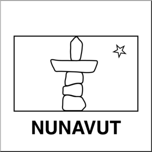 Clip art flags nunavut bw i