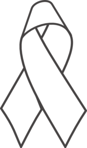 Breast cancer ribbon bw clip art at