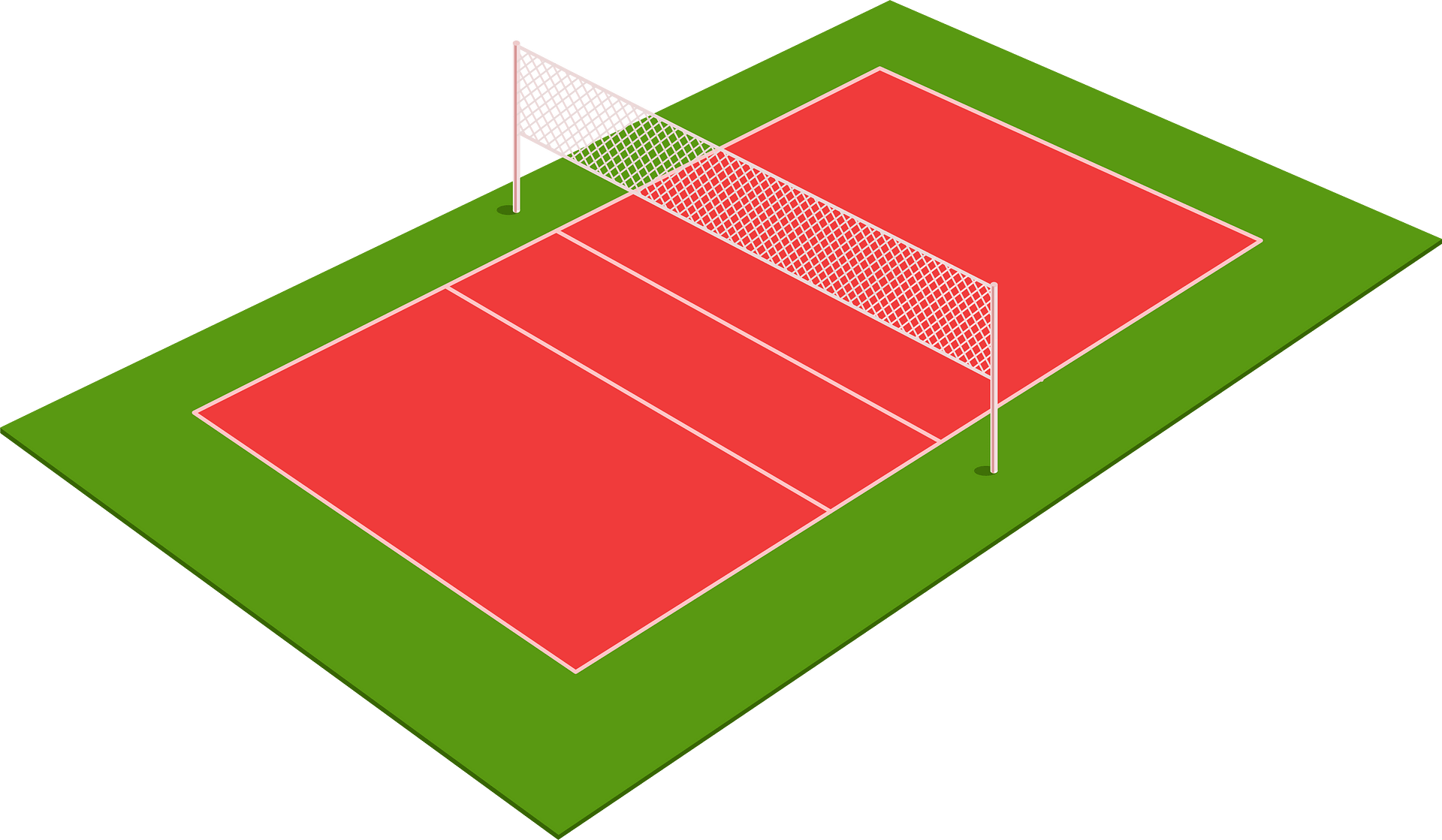 Dibujo de cancha de voleibol y sus medidas