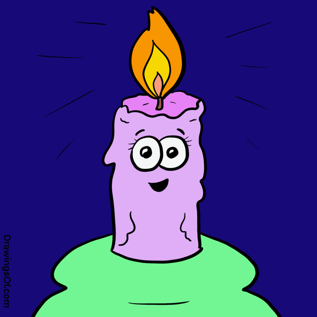 Candle drawing easy cartoon instructions