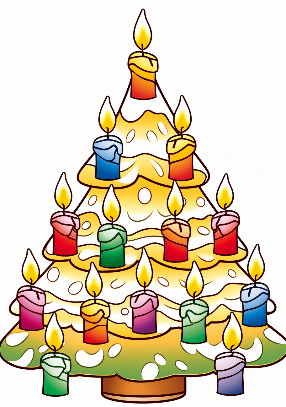 Glowing christmas tree with candle decorations