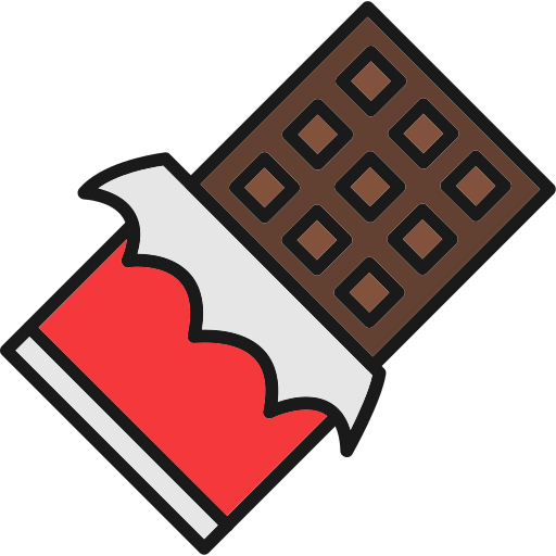 Chocolate bar generic outline color icon