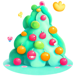 Download colorful candy cane christmas tree decoration png online