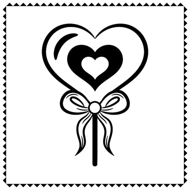 Premium vector valentine love heart candy drawing sketch for coloring