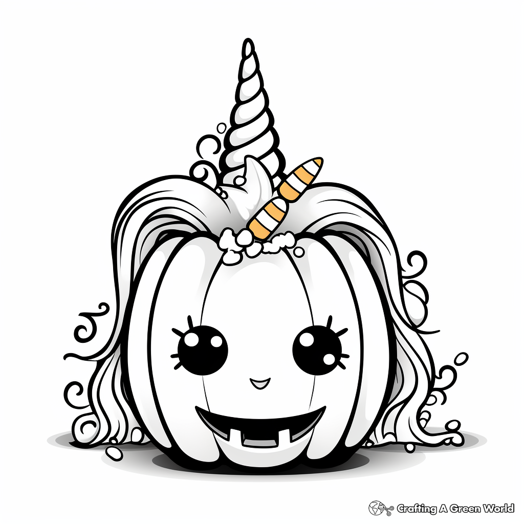Unicorn pumpkin coloring pages