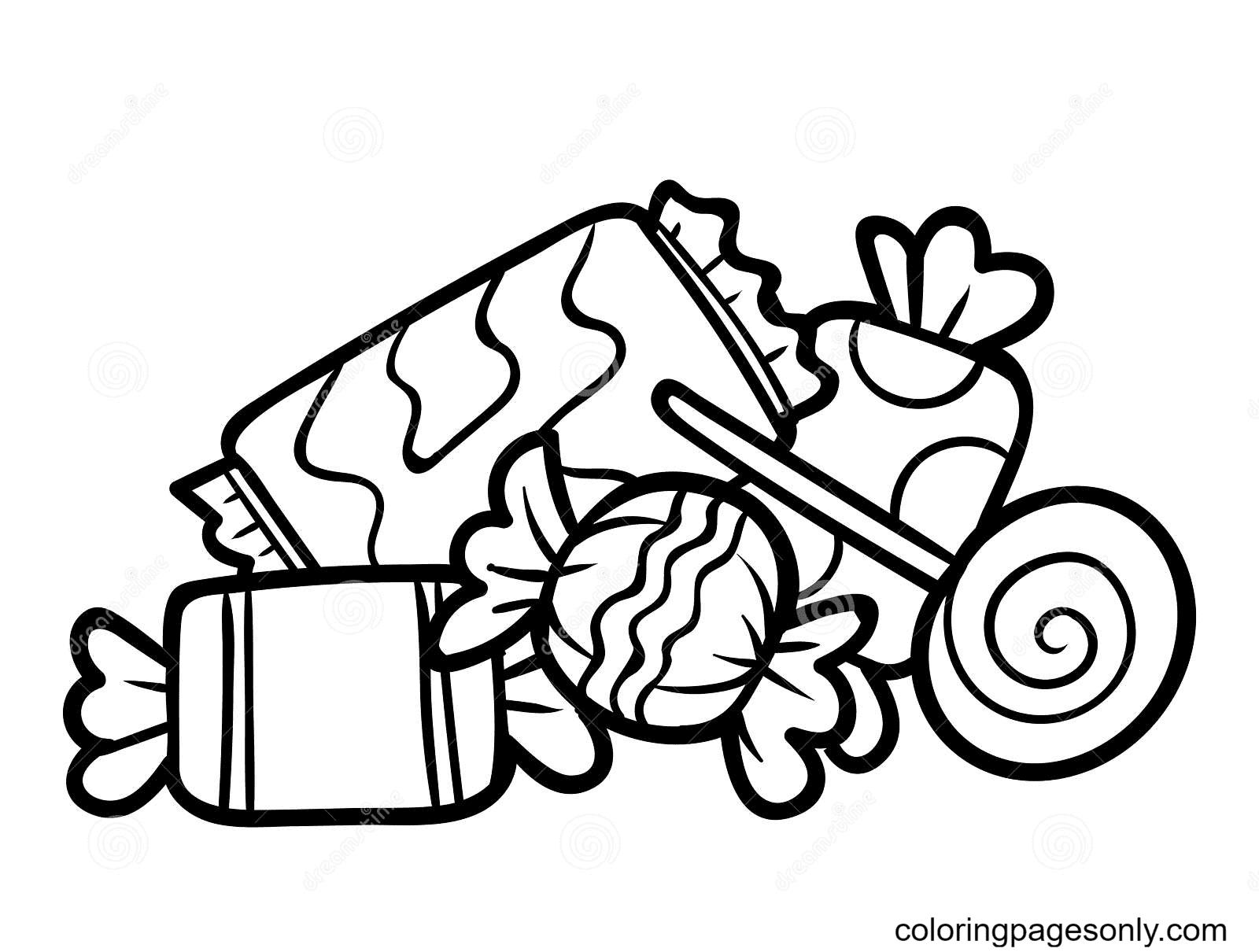 Candy coloring pages