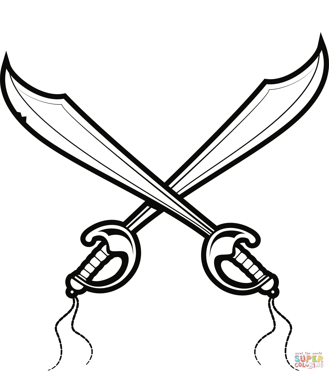 Dibujo de espadas piratas para colorear dibujos para colorear imprimir gratis