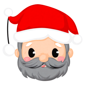 Download festive cartoon character with santa claus hat and beard png online