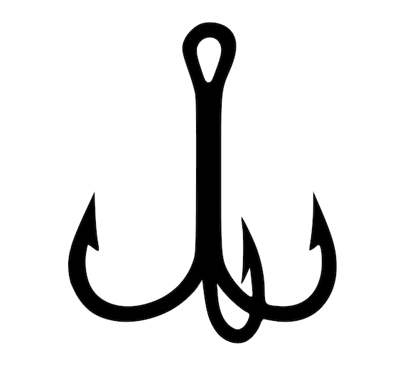 Fish hook treble instant download svg png eps dxf jpg digital download